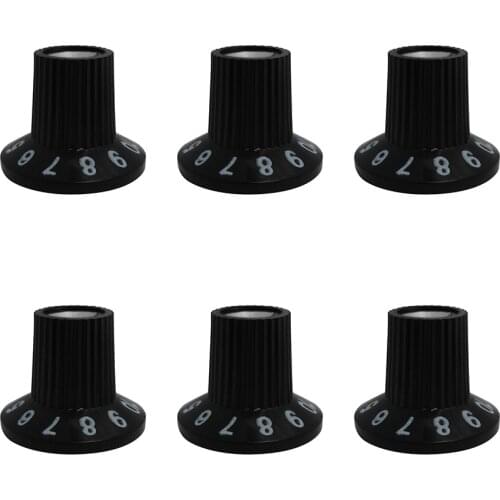 NEW 6pcs Plastic Black Guitar Knobs Amp Amplifier Knobs Volume Tone Control Guitar Accessories