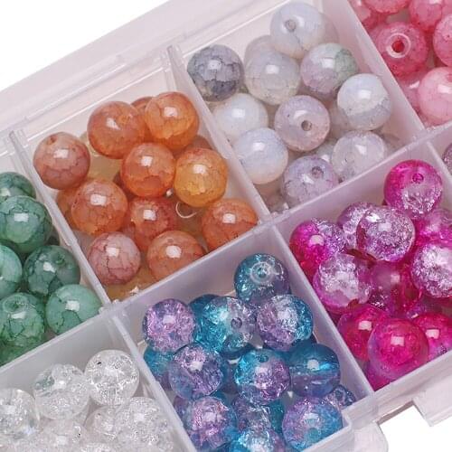 8mm 200 Pcs Boxed Beaded Material Beads DIY Tiny Jewelry Making Supplies Loose Bead Glass Mixed Lot For Making a bracelet