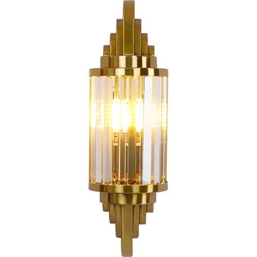American crystal wall lamp stainless steel gold k9 crystal lamp for living room corridor lighting