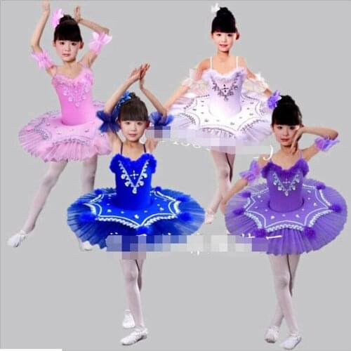 Purple Girls Swan Lake Ballet princess dance dress Costume Pink White Kids Tutu Leotard Ballet Dance Costume Ballroom dress