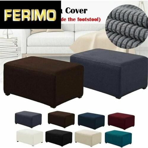 Elastic Pedal Cover Stretch Storage Ottoman Slipcover Rectangle Footstool Sofa Cover for Living Room 8 Colors S M L