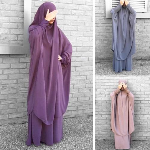 Formal Muslim Prayer Garment Sets Women Hijab Dress Islamic Clothing Dubai Turkey Namaz Long Prayer Musulman Jurken Abaya Kimono