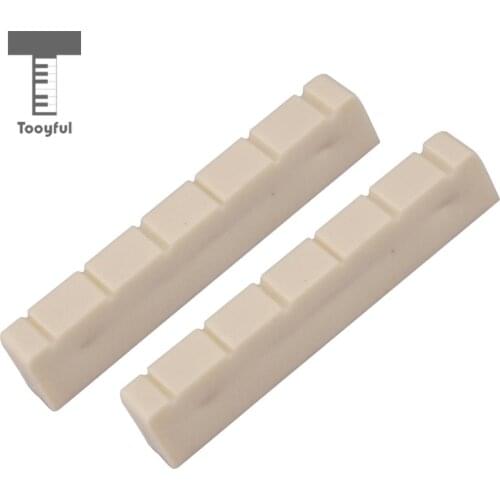 Tooyful 2Pcs Plastic 48mm Classical Classic Guitar Nuts 6 String Bone Slotted Nut Guitar Parts Replacements