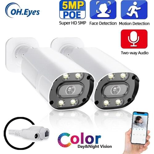 OH.EYES Full Color Night Camera IP Full Color Bullet Colorful HD 5MP Network Security CCTV PoE ONVIF H.265 surveillance camera