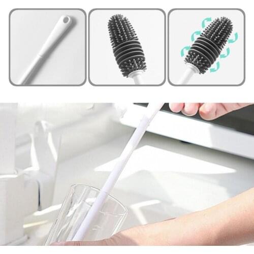 Lightweight Excellent Milk Bottle Scrubber Brush Supplies Practical Glass Brush Eco-friendly for Dorm
