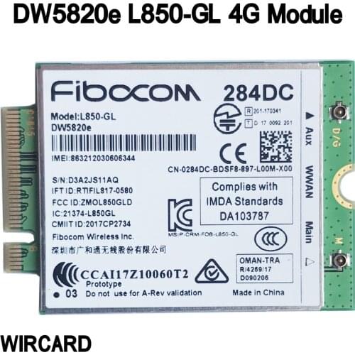 DW5820e L850-GL LTE 4G Card Module 0284DC 284DC For Dell laptop 3500 5400