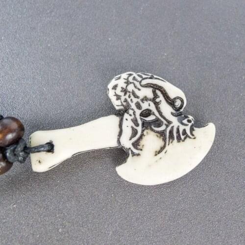 Hatchet Pendant For Man Bone Art Imitation Yak Bone Material Necklace Pendant Vintage Mens Necklaces #GZ309