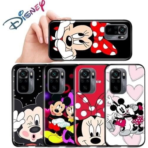 Disney Cartoon Mickey Minne for Xiaomi Redmi Note 10 10S 9 9T 9S 8 8T Pro Max Black TPU Soft Phone Case