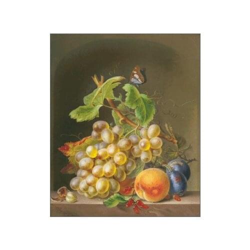 Still life with Grape Fruit and a Butterfly Cross Stitch Kits Needlework 14CT Unprinted Embroidery Top Quality Counted DIY