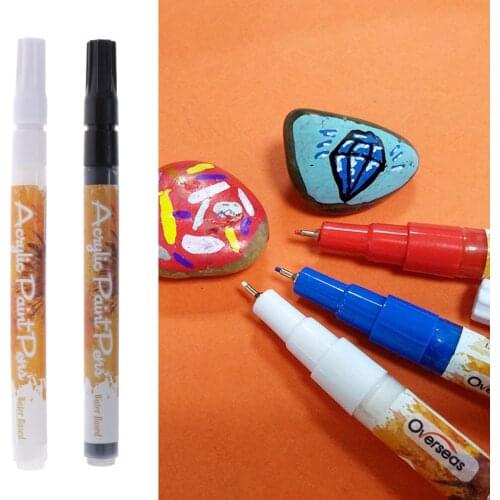 2set Ink Acrylic Paint Markers Art Permanent Painting Stone Fine Marker Pen