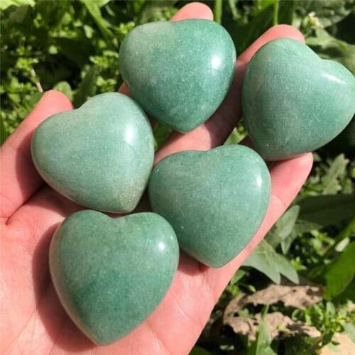 Natural green aventurine Crystal Quartz gemstone Heart-shaped Crystals Healing Gift 1pcs