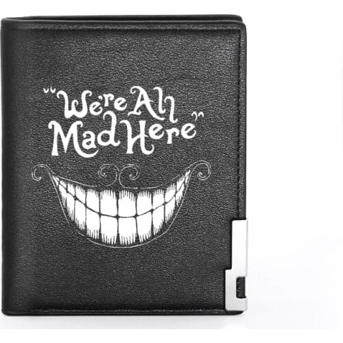 2021 New Dream Alice in Wonderland High Quality Leather Men Wallet Classic Credit Card Holder Short Purse