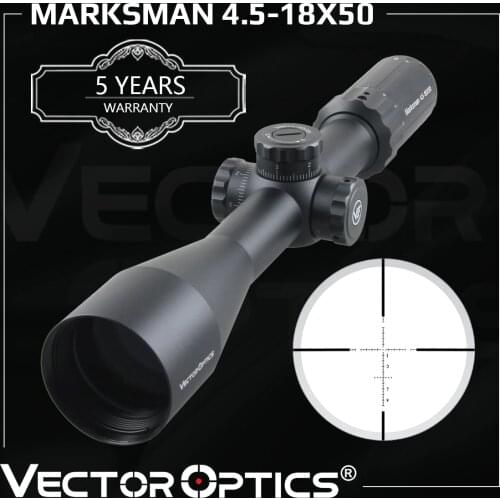 Vector Optics Marksman 4.5-18x50 Riflescope Tactical Rifle Scope Optical Sight Turret Lock 1/10 MIL For Hunting Target Shooting