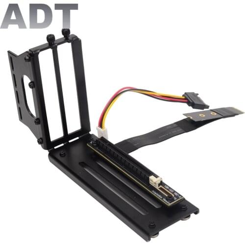 PCI Express X16 Graphics Card Vertical Bracket GPU Holder M2 NVMe Key-M to PCI-E 3.0 16x Mining Riser Adapter Extension Cable