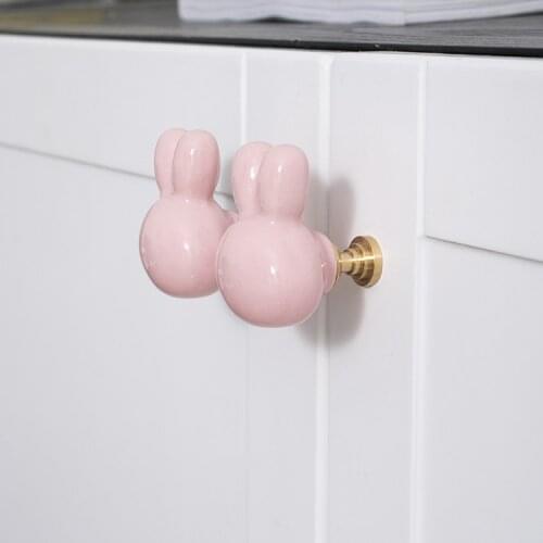 Childrens room cabinet door handle cute cartoon cabinet drawer handle kindergarten cabinet color ceramic Brass Handle