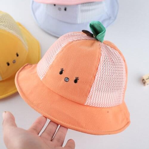 Newborn Baby Sun Cap baby bonnet Flower Baby Hat With Cartoon radish leaves Kids Girls Bucket Hat