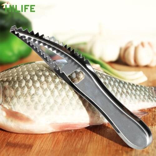 Stainless Steel Fish Skin Scraper Fish Scale Planer Seafood Tools Cooking Tools Scaler Brush Peeler Remover Kitchen Accessories