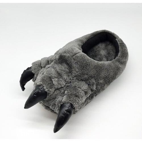 Claws Cotton Plush Special Indoor Soft Shoes Men&Women Slippers custom Slipper Winter Warm Couple Fur Slippers Snow lovers Home