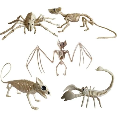 Halloween Decoration Animal Skeleton Bones Creepy Spider Bat Mouse Scorpion Lizard Bonez Ornaments Hallowmas Horror Props Party