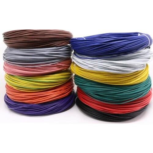 UL1007 PVC Electronic Wire Cable 18 22AWG Flexible Stranded OD 2.0 1.6mm Tinned Copper ALL Color