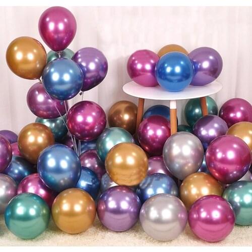 10pcs 12inch Metallic balloon Chrome Balloons gold Latex Wedding Birthday Party home decorating kids balloon supplies