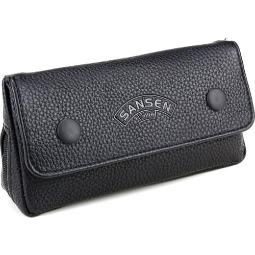 High Quality Smoking Bag Double Botton Tobacco Pipe Bag Litchi Pattern pu Leather Smoking Pipe Pouches Zipper Smoke Box