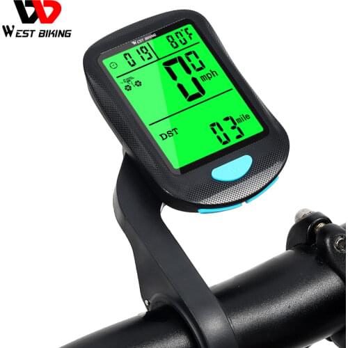 WEST BIKING Wireless Bicycle Computer Waterproof Speedometer LED Backlight Odometer MTB Road Bike Stopwatch Cycling Accessories