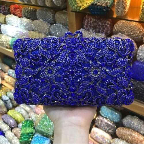 XIYUAN Crystal Clutch Purse Blue Evening Bags Clutches Women 2018 Gold And Silver Clutch Ladies Bags Fashion Rhinestone Handbags