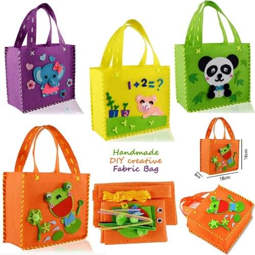 Funny Handmade Handbags DIY Non-woven Fabric Cloth Sewing Project Pattern Bags Kit kids Art & Crafts Educational Toys for Kids