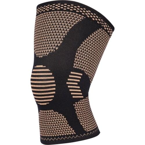 1PC Elastic Copper Fiber Knee Pads Nylon Sports Fitness Kneepad Fitness Gear Patella Brace Running Basketball Competent
