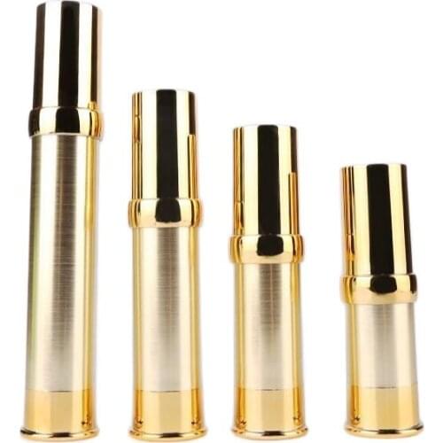 15ml gold airless bottle with gold lid for lotion/emulsion/foundation/serum/eye cream cosmetic packing