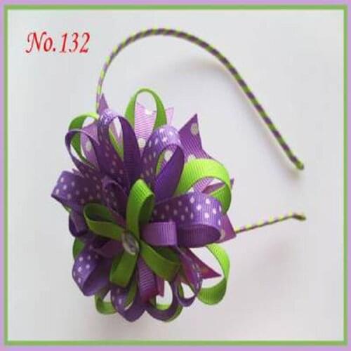 16 pcs BLESSING Girl Modern Style Handkids'Customize Hair Accessories Headband 3.5" D- Birds Nest Hair Bow 158 No