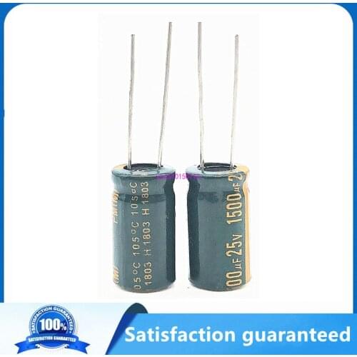 2pcs/lot Q03 25V 1500UF Low ESR/Impedance high frequency aluminum electrolytic capacitor size 10*20 1500UF25V 20