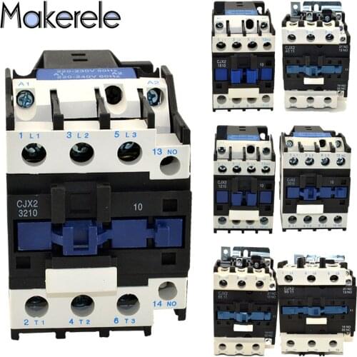 220V 3 Phase 3-Pole NO NC Coil Voltage AC Contactor 9A/12A/18A/25A/32A/40A/50A/65A/80A/95A 50/60Hz Electric Ac Contactor CJX2