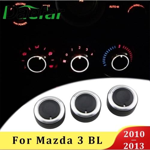 3pcs /set Air Conditioning heat control Switch knob AC Knob For Mazda 3 BL 2010 2011 2012 2013 Car Styling