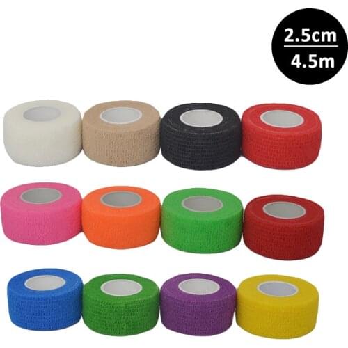 6pcs/Pack 1"x5Yards Color Elastic Self-Adhesive Non-Woven Bandages Cohesive Wrap Bandages Tapes For Emergency Wound Treatment