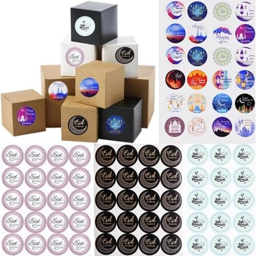 60pcs Eid Mubarak Decor Seal Sticker Gift Lable For Islamic Muslim Al-fitr Ramadan Kareem Decor Supplies Scrapbooking Sticker