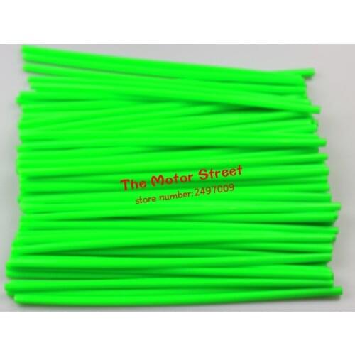 72-Pcs Bike Motorcycle Mountain Bike MTB Wheel Modification Spokes Sleeve Tube with green Safety Snap-On Clip Tube Safety Warn