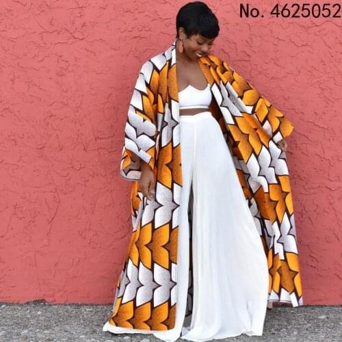 African Coat For Women Polyester Africa Clothing Dashiki New Style Spring Autumn Dress Fashion Africaine Femme One Piece