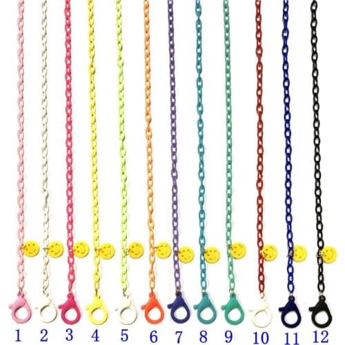 For Strap Accessories Mask Acrylic Chain Lanyard Holder Adjustable Women Necklace Anti-lost Smile Color Candy