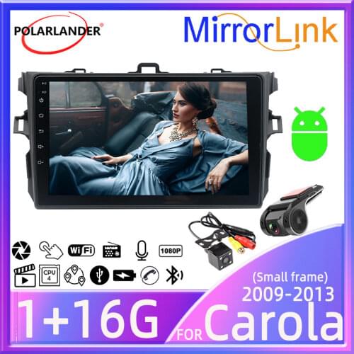 Car Radio 9 inch 2din Android 9.1 With Small Frame WiFi 1+16G 4G Bluetooth 5.0 Touch Screen for Toyota Corolla 2009-2013