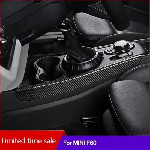 Car parts interior modified Shift lever side panel carbon fiber trim strip Sticker For BMW MINI COUNTRYMAN COOPER S F60