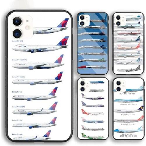 Aviation Chart Airplane Accessories Phone Case For Iphone 6 6s 7 8 Plus XR X XS XSmax 11 12 Pro Mini Max Tempered Glass
