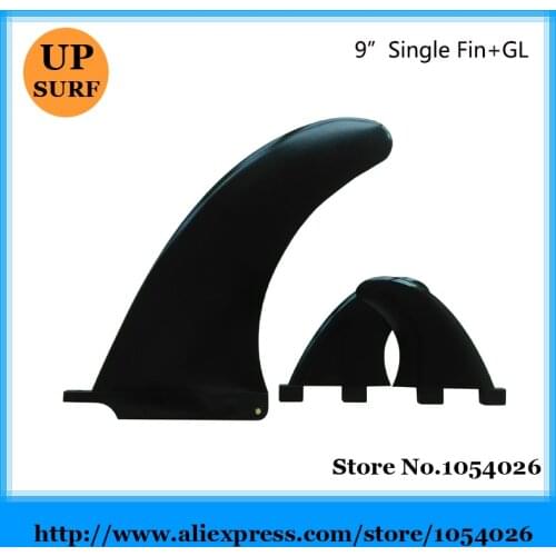 Fins Black Plastic 9"Length Single fin + GL Fin Surf Quilhas in Surfing Surfboard Fins