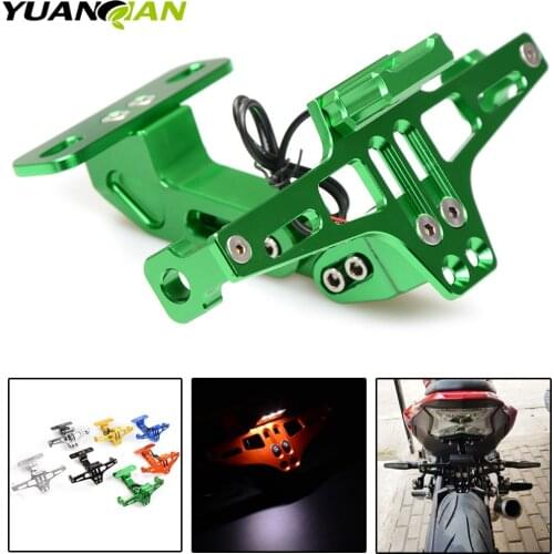 For kawasaki ninja 300 z900 versys 650 z1000sx Yamaha FZ6-S2 Motorcycle License Plate Bracket Licence Plate Holder Frame Number