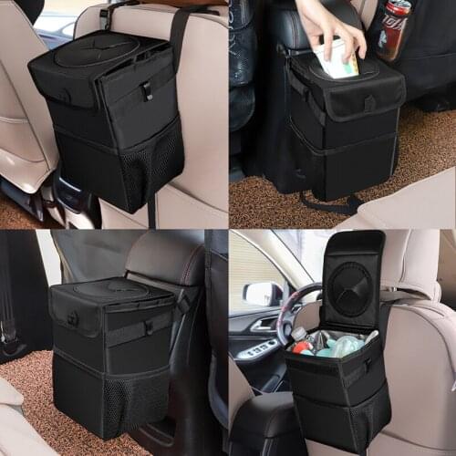 Hot Portable Folding Organizer Storage Bag Car Trash Bin Cans Waterproof Oxford Cloth Garbage Holder Rubbish Cases Car Interior