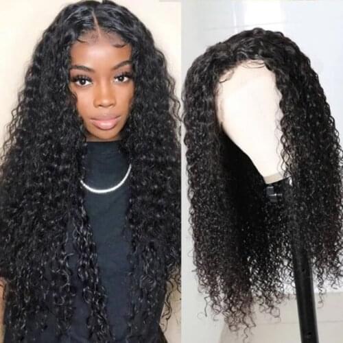Hairmoda 13x1/6x1 Lace Wig Kinky Curly Lace Human Hair Wigs 32 inch T Part Lace Wig For Women 150% Density Peruvian Curly Wigs