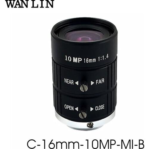 HD 10MP CCTV Lens 10Megalpixel 16mm C Mount Manual Iris Focus F1.4 1" Security IP Camera Industrial Lens