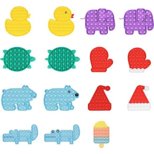 Animal Pop It Push Fidget Reliver Stress Toys Bubble Popit Soft Squishy Anti-Stress Toy Adult Anti Stress Box Popit Gifts
