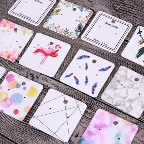 200pcs/lot Earring Display Cards White Paper Gift Jewelry Accessories Cardboard Ear Studs Necklace Hanging Tag Card
